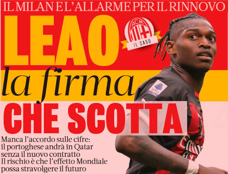 Леау, подписание, которое обжигает. Заголовки Gazzetta, TuttoSport и Corriere за 5 ноября