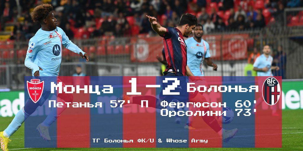 Серия А, 12 тур. «Монца» - «Болонья» 1-2
