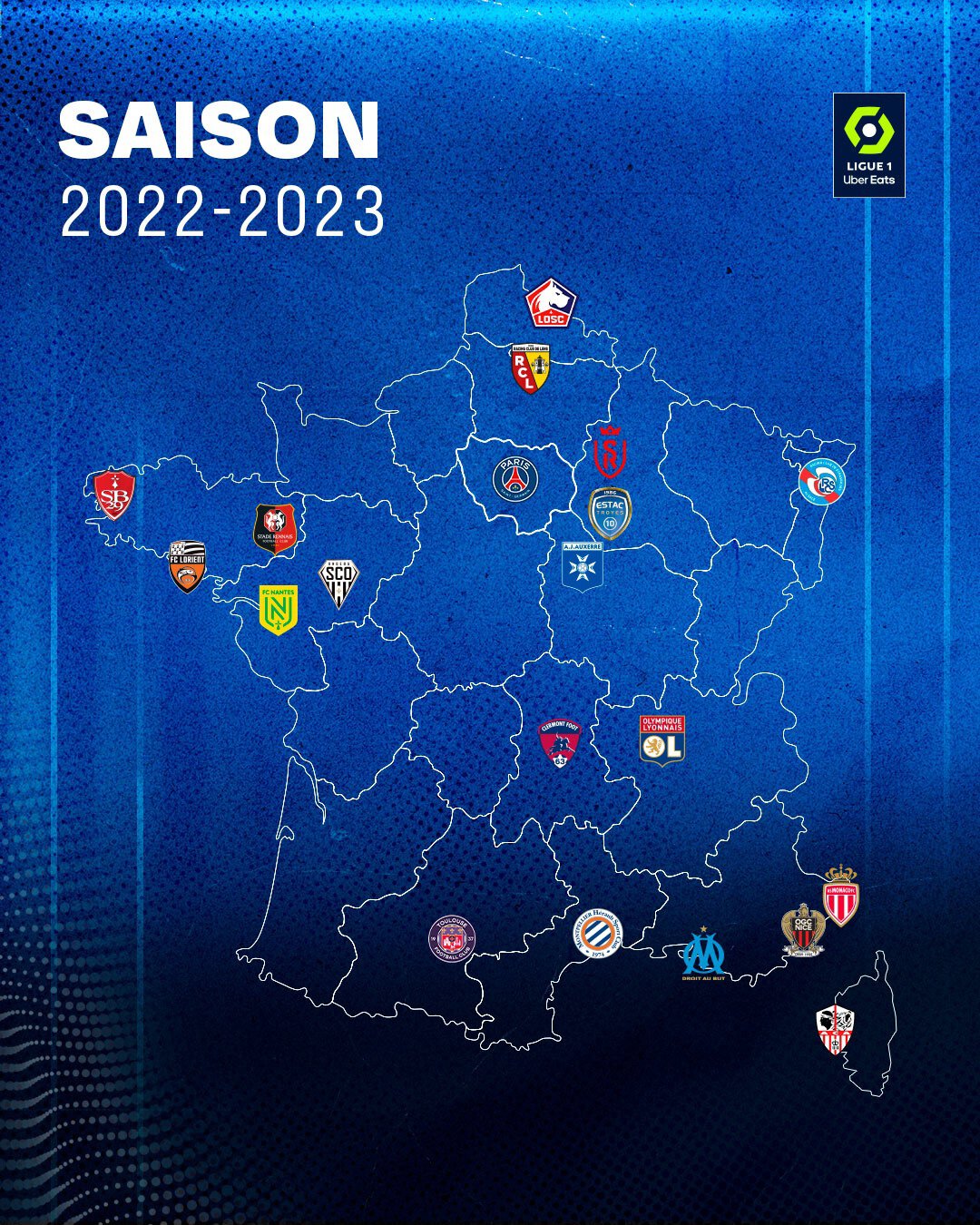 Карта Лиги 1 на сезон-2022/23, и её дерби