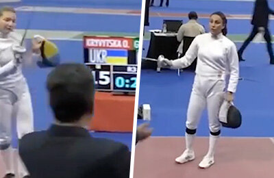 Майя Гучмазова, шпага, Елена Кривицкая, видео, чемпионат Европы, Женская сборная Украины по фехтованию, Сборная Грузии по фехтованию