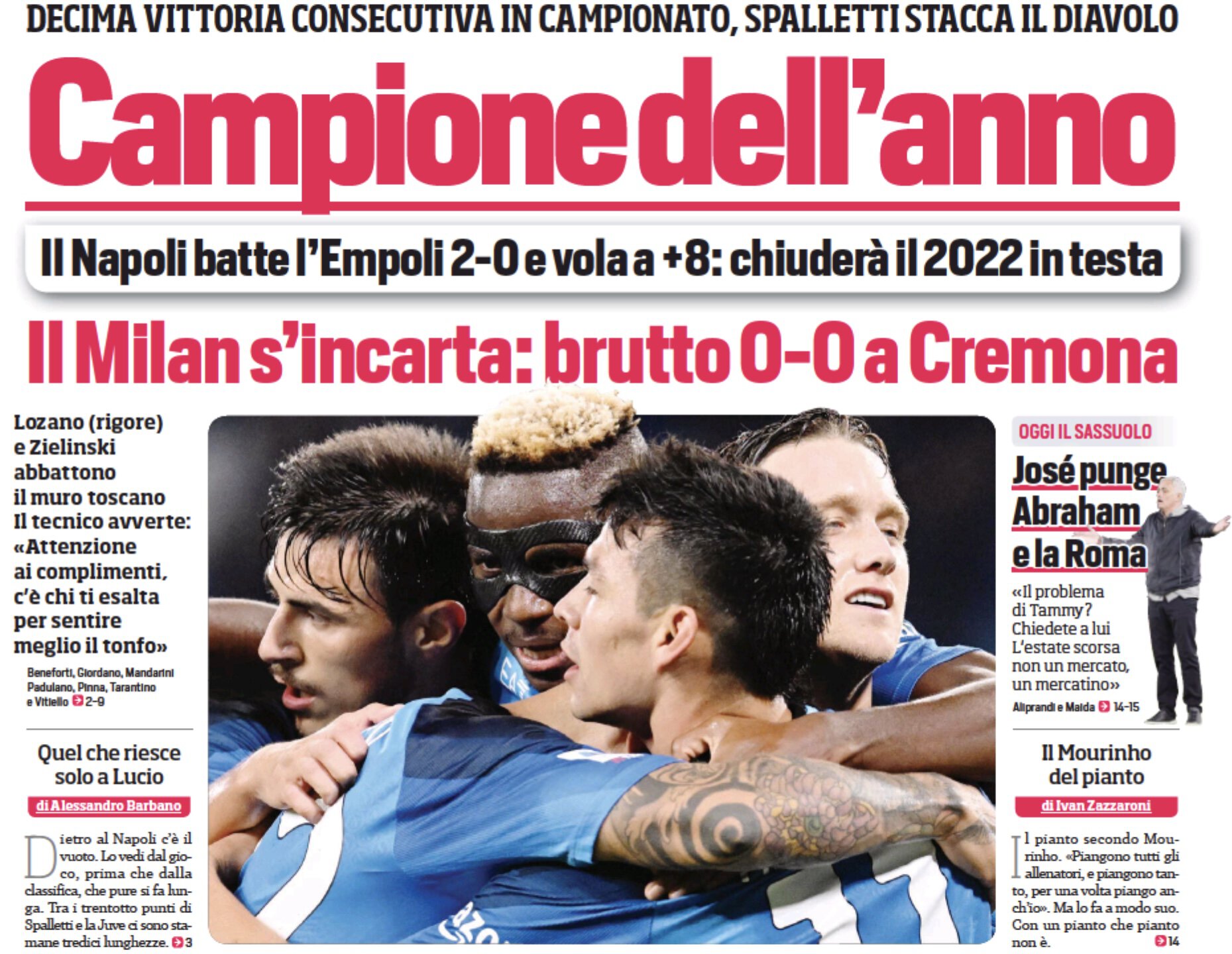 Чемпион года. Заголовки Gazzetta, TuttoSport и Corriere за 9 ноября