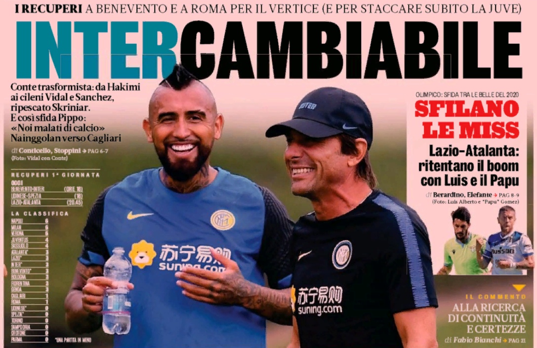 Взаимозаменяемый. Заголовки Gazzetta, TuttoSport и Corriere за 30 сентября