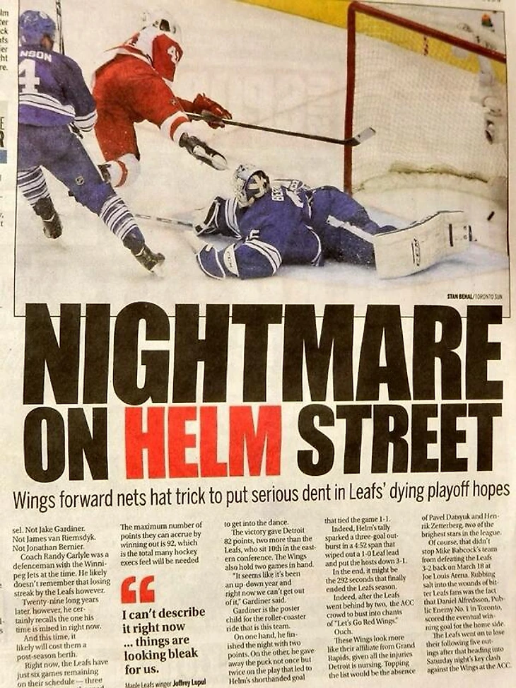 Toronto Sun после матча 