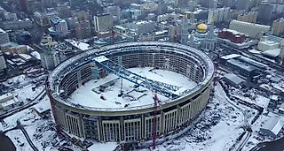 Москва. Реконструкция спорткомплекса «Олимпийский» - видео
