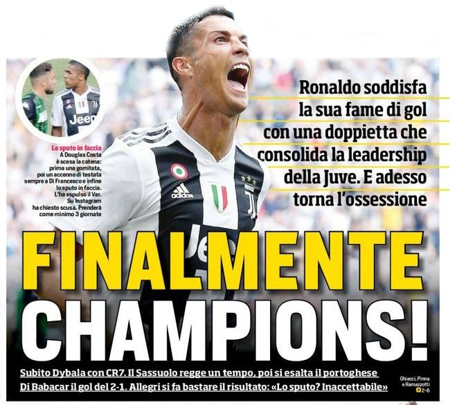 Наконец-то Лига Чемпионов! Заголовки Gazzetta, TuttoSport и Corriere за 17 сентября