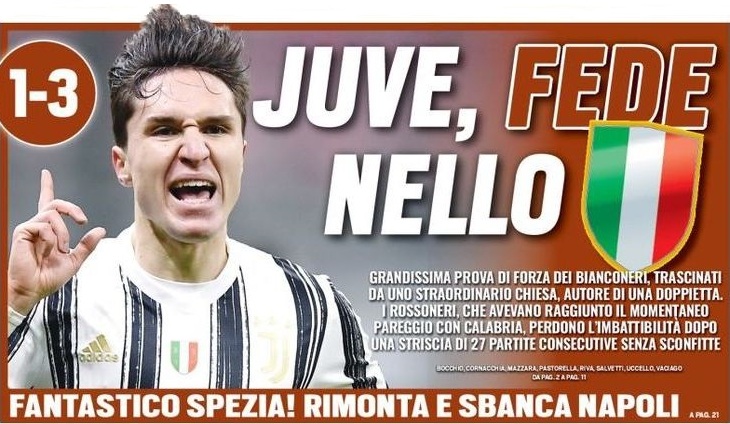 «Юве», верь в Скудетто. Заголовки Gazzetta, TuttoSport и Corriere за 7 января