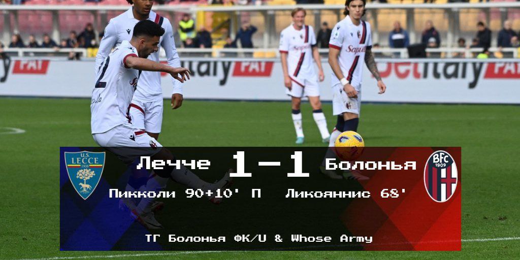 Серия А, 14 тур. «Лечче» - «Болонья» 1-1