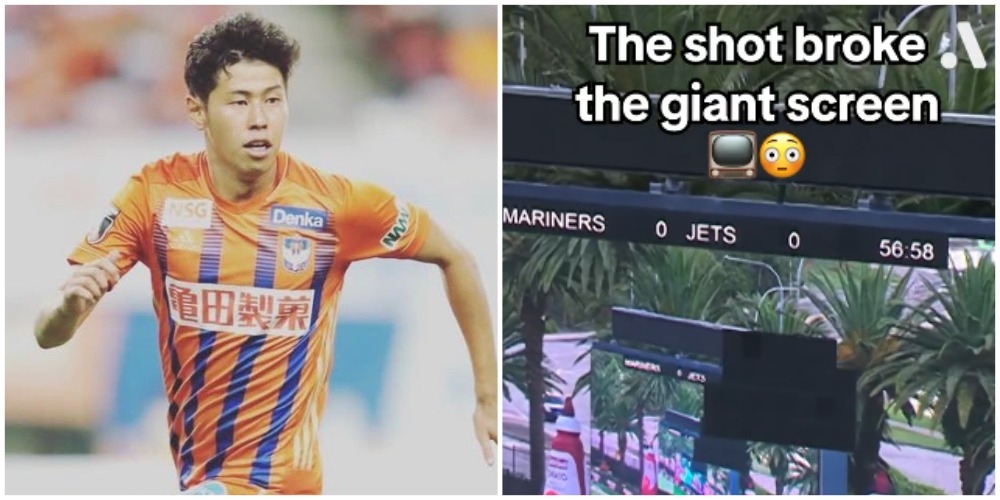 🎥 Мощнейший удар японца из австралийской лиги! Мячом разбил гигантский экран