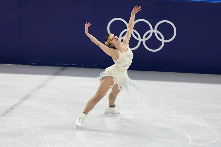MILAN, ITALY - FEBRUARY 17: Alysa Liu of Team United States competes during the Women's Single Skating - Short Program on day eleven of the Milano Cortina 2026 Winter Olympic games at Milano Ice Skating Arena on February 17, 2026 in Milan, Italy. (Photo by Andreas Rentz/Getty Images)