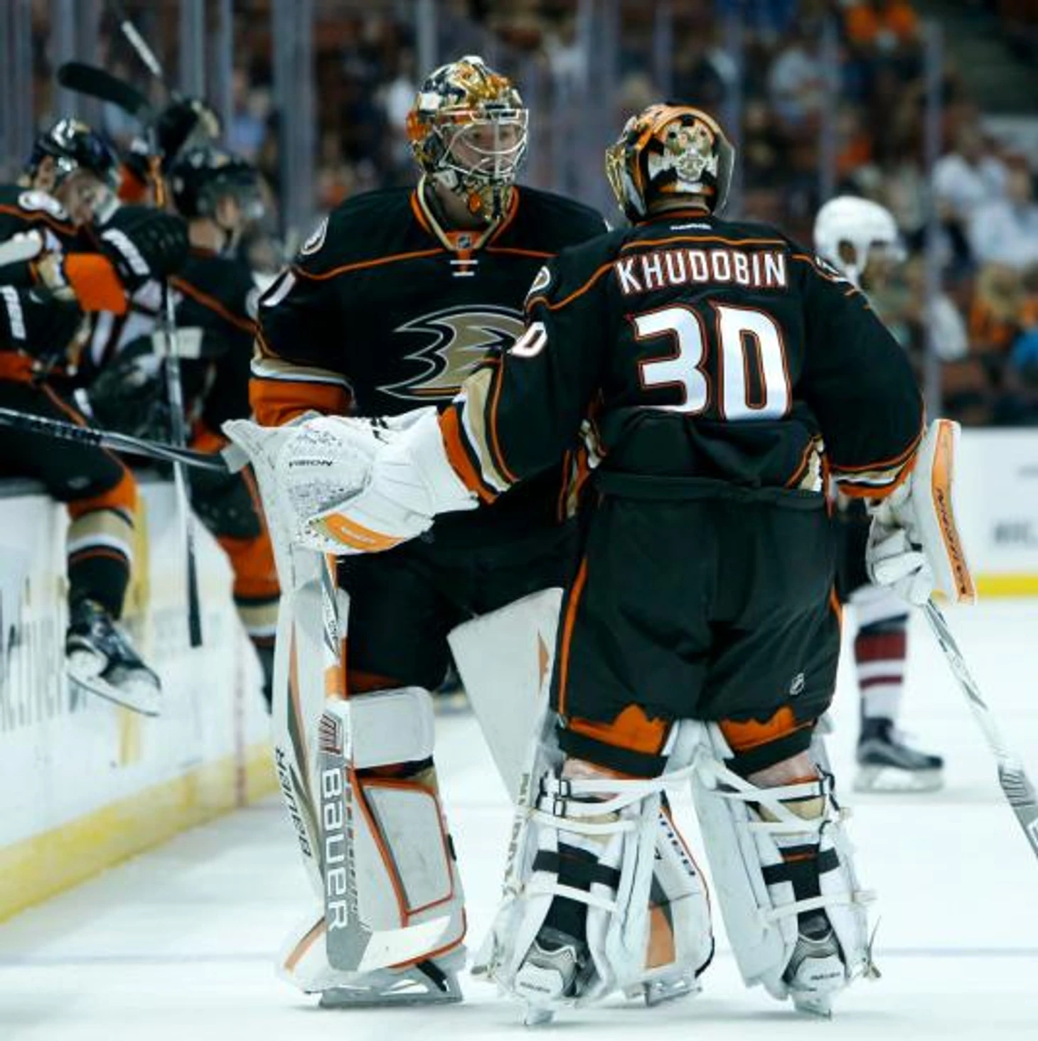 Khudobin's first start in goal for Ducks lasts just 13 minutes – Orange County Register