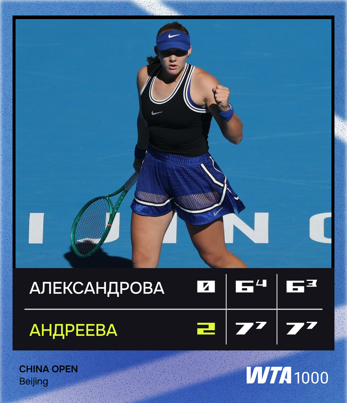 China Open, Смотреть теннис, Никола Бартункова, Екатерина Александрова, ATP, Мирра Андреева, WTA