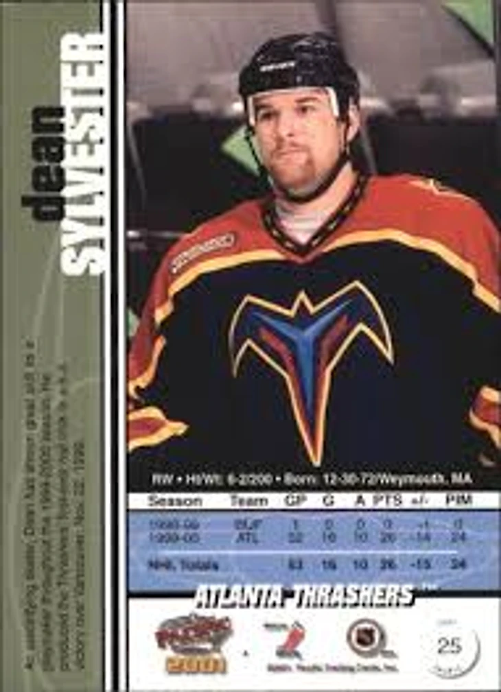 2000-01 Pacific #25 Dean Sylvester - NM - Ziggy's Eastpointe Sportscards | Beckett Marketplace