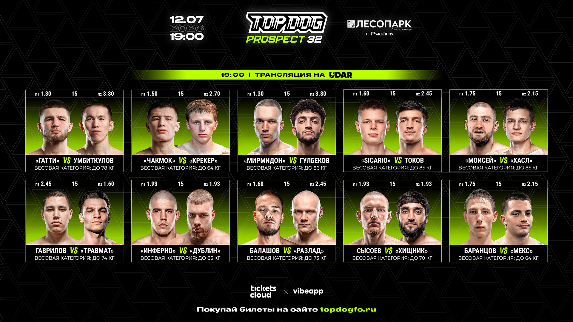 TOP DOG : Prospect 32 состоится 12 июля 19:00 в городе Рязань