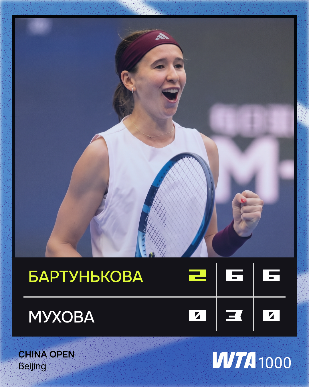ATP, Мирра Андреева, WTA, Никола Бартункова, China Open, Каролина Мухова